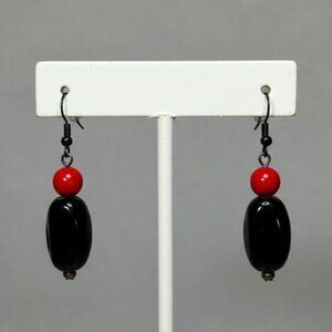 Jade Vintage Ceramic Bead Earrings Pierced